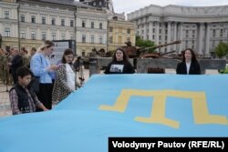 Crimean Tatar Flag at St. Michael's Square